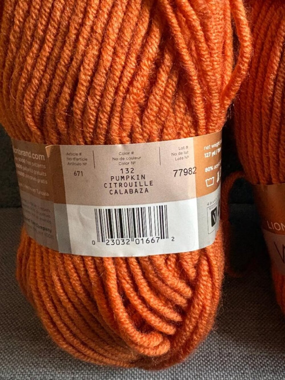 Lion's Brand discontinued Woolspun Pumpkin